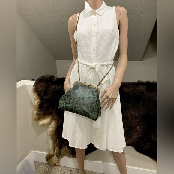 Vintage Handmade Genuine Premium Leather Push Lock Clutch/Shoulder Bag/Crossbody - Picture 9 of 16